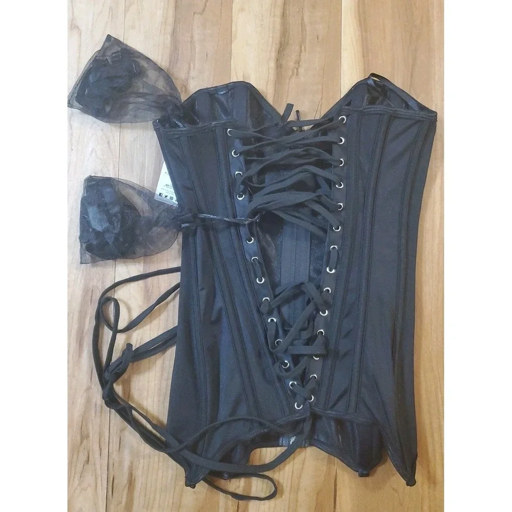 Coquette by‎ Coquette NWT Corset Bustier Small All Black Dark Romance Sexy Goth